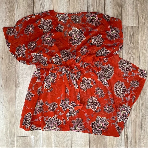 Love Fire Chiffon Swimsuit Cover Up Maxi Dress Size L - Picture 3 of 3